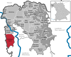 Großostheimin sijainti Aschaffenburgin piirikunnassa