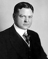 Black-and-white photographic portrait of Herbert Hoover