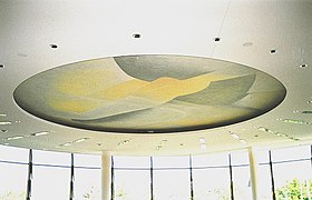 Innenbereich: Landeszentralbank Bayern (Deutsche Bundesbank), Deckenbild: Kosmos der Würde (bei Tageslicht), 1998