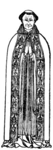 Henry Sever (died 1471), from a brass in the chapel of Merton College, Oxford. He is vested in surplice, stole and cope.