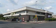 Hove's "strongly horizontal" courthouse dates from 1972. Hove Magistrates Court, Holland Road, Hove (October 2012) (1).JPG
