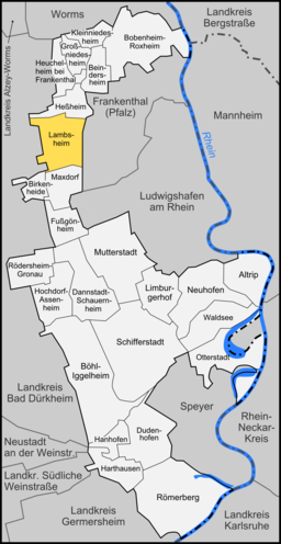Läget för Lambsheim i Rhein-Pfalz-Kreis