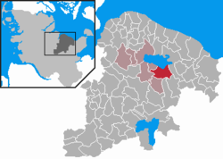 Elhelyezkedése Schleswig-Holstein térképén