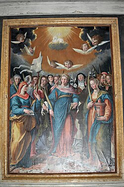 De hellige jomgfrumartyrene, utført av Giovanni Battista Fiammeri.