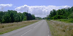Vägparti mot söder vid "infarten" till Lopperstad.