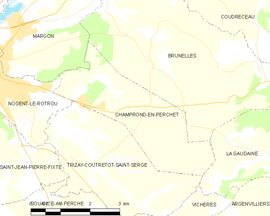 Mapa obce Champrond-en-Perchet