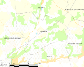 Mapa obce Chançay