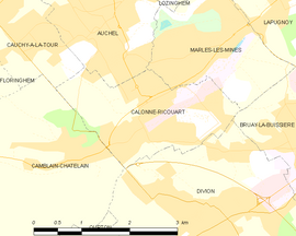 Mapa obce Calonne-Ricouart