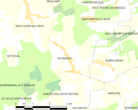 Mapa obce Richemont