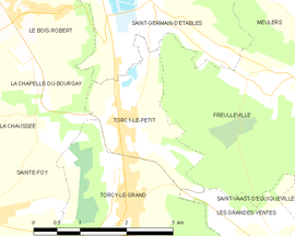 Mapa obce Torcy-le-Petit