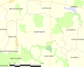 Mapa obce Champcenest