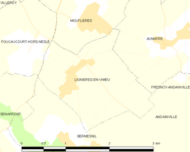 Mapa obce Lignières-en-Vimeu