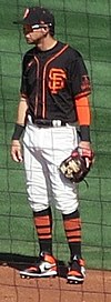 Mauricio Dubon-the first born and raised Honduran in the MLB-preparing his shortstop play. Mauricio Dubon (49593519963) (cropped).jpg