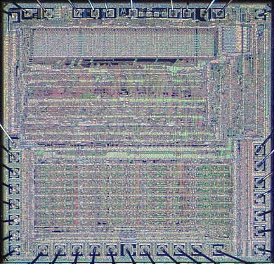 The die of a Motorola 6800 CPU, similar to the one used in the APF-MP1000.