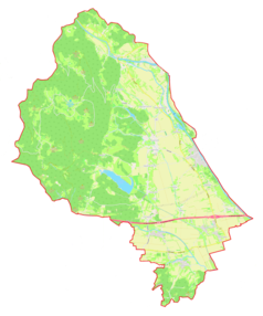 Mapa konturowa gminy Braslovče, po prawej nieco na dole znajduje się punkt z opisem „Orla vas”