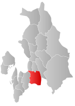 Mapa do condado de Akershus com Enebakk em destaque.