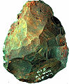 Obsidian bifacial handaxe.