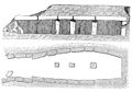 Sección e planta do dolmen.