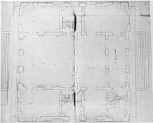 Plan du château de Chaville, Etienne-Louis Boullée, AN. Vers 1764.