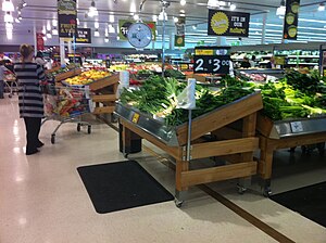 English: Inside a refurbished Coles Supermarket