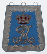 A Danish sabretache for officers, carrying the cypher of Frederik IX.