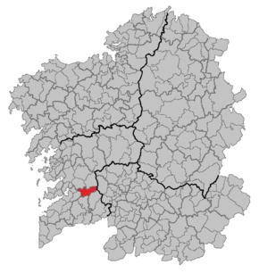 Localização de Fornelos de Montes na Galiza