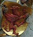 Wappen des Lambert von Snetlage, Judas-Figur im Dom Osnabrück