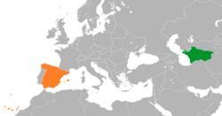 Карта с указанием местоположения Испании и Туркменистана