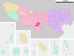 Tamas läge i Tokyo prefektur