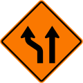 Diverted traffic (one lane on left)