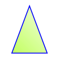 Huippu on alle 90°, jolloin kolmio on teräväkulmainen tasasivuinen kolmio.