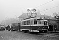 Ein V56-Triebwagen mit V10-Beiwagen auf der Bukarester Linie 3, 1976