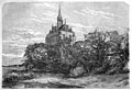 Vista de época de la parte trasera del Castillo de Vik (1877)