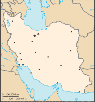 Irán elhelyezkedése