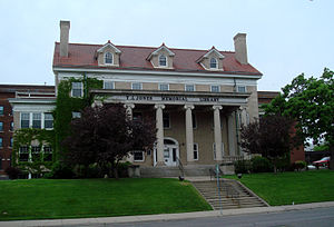 Jones Memorial Library, the prominent building of North Central University, faces Elliot Park. 051907-002-NorthCentralU.jpg