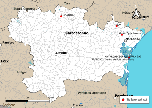 Carte des sites « Seveso seuil haut ».