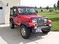 Jeep "YJ" with distinctive square headlights