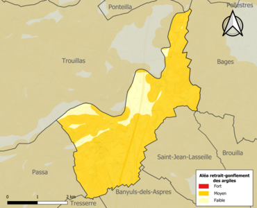 Carte des zones d'aléa retrait-gonflement des argiles.