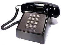 AT&T push button telephone made by Western Electric model 2500 DMG black 1980