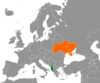 نقشهٔ موقعیت آلبانی و اوکراین.