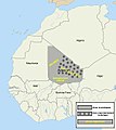 Localização do Azauade, região onde está situada a cidade de Tombuctu.