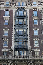 The oriel windows on the western facade of the Dorilton