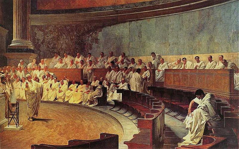 파일:Cicero Denounces Catiline in the Roman Senate by Cesare Maccari - 3.jpg