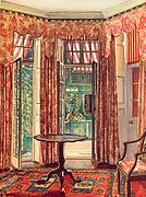 A Red Room, Martin de Selincourt (Aubrey de Sélincourt's father)'s House, Colour and Interior Decoration, Country Life, 1926