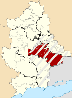 頓涅茨克區在頓涅茨克州的位置