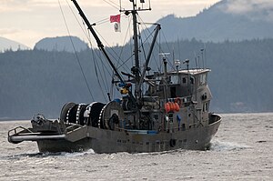 Drum net seiner in Johnstone Strait, British C...