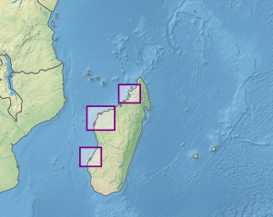 Карта расположения мангровых зарослей на западном побережье Мадагаскара