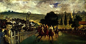 Racing at Longchamp, 1864.
