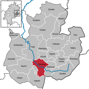 Li position de Eichenzell in li Subdistrict Fulda