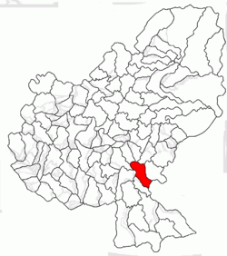 Location of Fântânele, Mureș